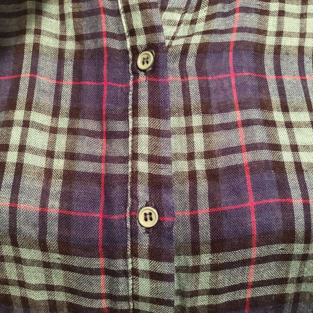 Entro Plaid Button Down Shirt Drawstring Sleeve S… - image 7